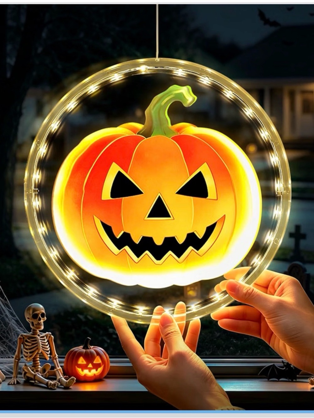 3 Pack Rechargeable Halloween Window Lights